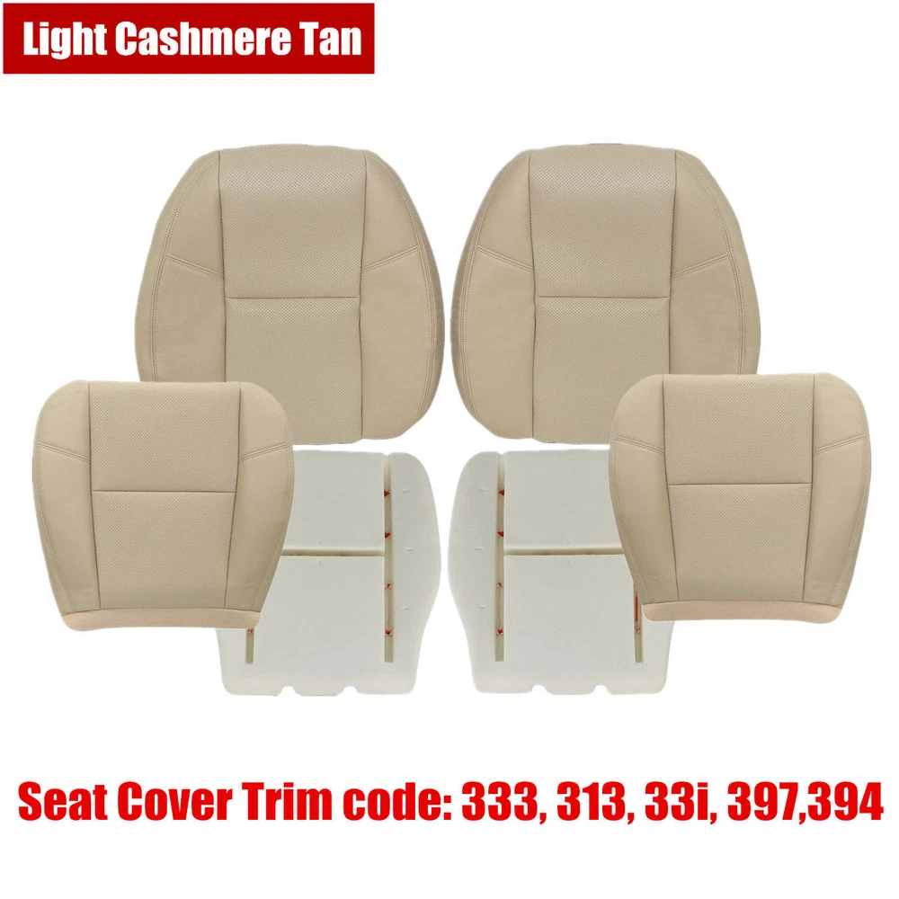 2009-2014 For Cadillac Escalade EXT Front Bottom Top AC Leather Seat Cover Tan