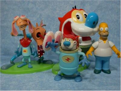 2004年製レン&スティンピーフィギュア3体セット Sababa Toys Vintage Ren and Stimpy Sababa Figures 2004 EYE-POPPING/TOOTHBRUSH