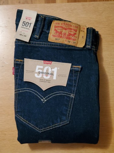 New Mens Blue Original Levis 501 Jeans 