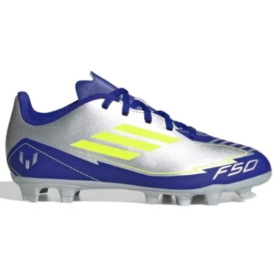 adidas Kinder Fußballschuhe F50 CLUB MESSI FG Nocken blau silber Gr. 33 - 38,5