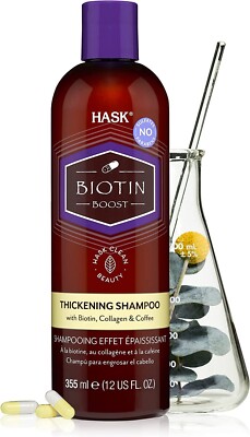 HASK Biotin Boost Shampoo Thickening for All Hair Types, Colour Safe, 355ml