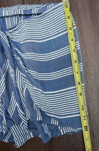 Saks Fifth Avenue Women’s Small Shorts Blue White Striped Sarong Skort Resort - Picture 16 of 20