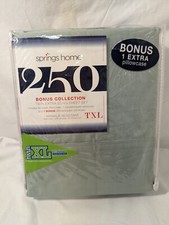 new SPRINGS HOME 250 count Twin Extra Long Sheet Set Sage Green TXL bonus cases