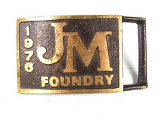 1976 JM FOUNDY Brass Belt Buckle 72916