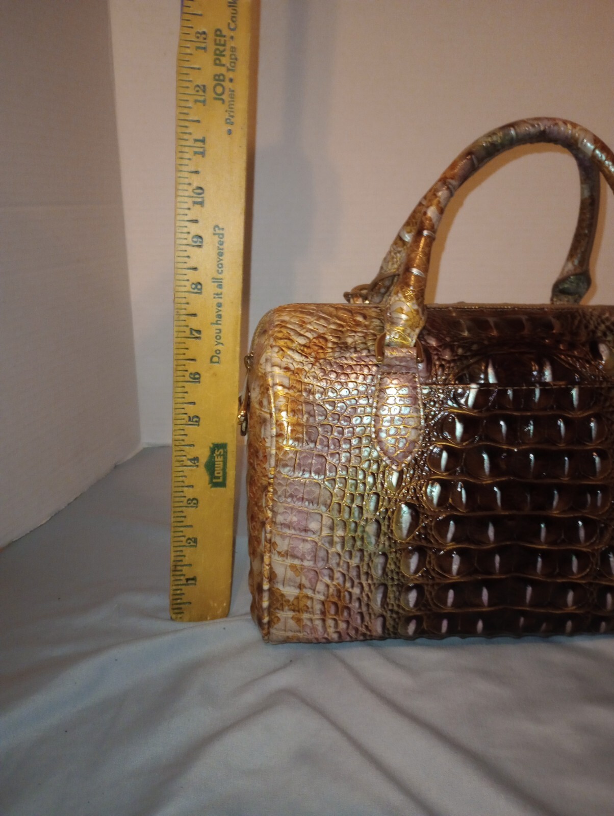 Brahmin Truffle Python Stacey Handbag. No Shoulde… - image 8