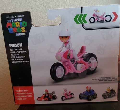 Super Mario Bros Movie Princess Peach Figure & Pull Back Racer Kart NIB NEW - Bild 3 von 5