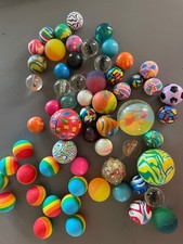 Rubber Bouncy Balls Lot of 59 Super Balls Various Sizes Vintage to Present Day