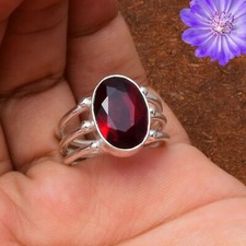 Mozambique Garnet Gemstone 925 Sterling Silver Ring Handmade Jewelry Ring Gift
