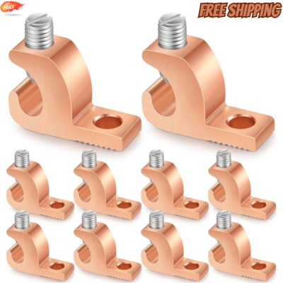 10 Pack Lay in Connector Pool Bonding Lug Copper Conductor Lay in Connector C...