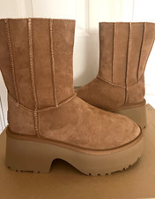 NIB UGG CLASSIC TWIN SEAM NEW HEIGHTS CHESTNUT BOOTS SIZE 8