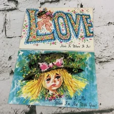 Vintage Postcard Lot Of 2 Heartwarmers Love Here Is Where It Is Art Deco 60’s