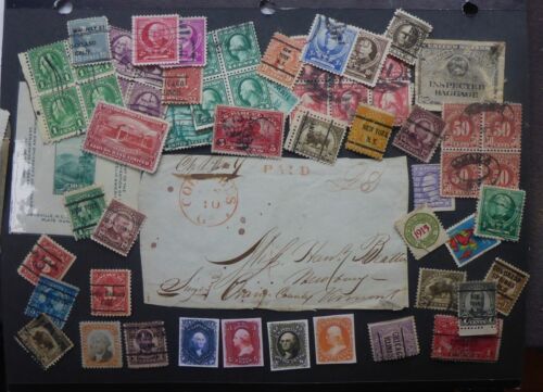 USA "DESK CLEAN-UP MIXED COND. STAMPS W/OLD REPRO AT BOTTOM (A2) CAN.SHIP $1.99