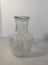 Vintage Anchor Hocking Clear Glass Chiller Pitcher Jug with Lid 9" T 6.25" W