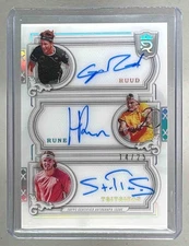 Casper Ruud Holger Rune Tsitsipas 2024 Topps Royalty Collection Triple Auto /25