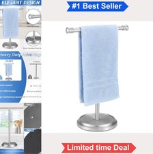 Freestanding Hand Towel Holder Stand 14 Inch T-Shape Brushed Nickel Stainless