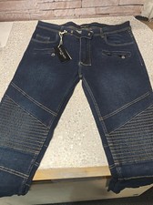 Balmain Paris Biker Jeans Mens 38x32 Blue Fade Motorcycle Distressed Italy New