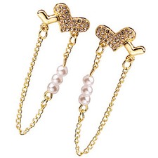 Chic Golden Chain Earrings Heart Design Alloy Jewelry for Women Everyday Wear