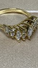 Vintage 14K Gold Ring Cubic Zirconia Round And Marquise Cut 3.52g Sz 6.75 — photo 8