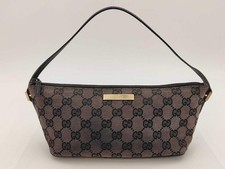 GUCCI GG Canvas Accessory Pouch Black Mini Handbag Clutch Bag 039 1103