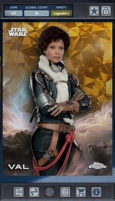 Val - Gold 50cc Legendary Star Wars Card Trader Chrome Sapphire
