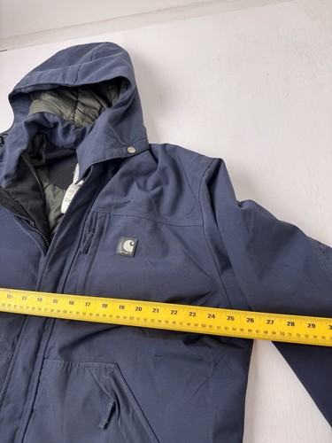 Carhartt Jacke Herren L Blau J175 Wasserdicht Atmungsaktiv Isoliert Nylon Canvas - Bild 9 von 9