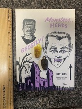 1960s card of  MONSTER HEADS CHARMS  gumball ...