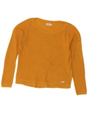 Hollister Damen Oversize-Pullover U-Boot-Ausschnitt Pullover UK 10 Small Gelb BR18