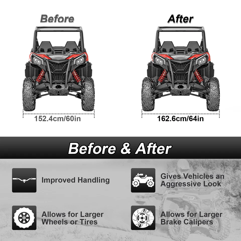 For Can-Am Commander 800/1000 2.5" Full Lift Kit+4pcs 2.0" Wheel Spacers 4x137mm - Image 3 of 4