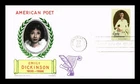 EMILY DICKINSON AMERICAN POET FIRST DAY ISSUE JACKSON CACHET US COVER