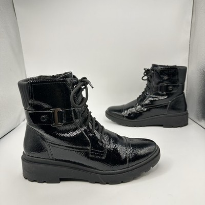 Clarks Calla Dance Women's 8.5 M Boots Shiny Patent Faux Leather Zipper