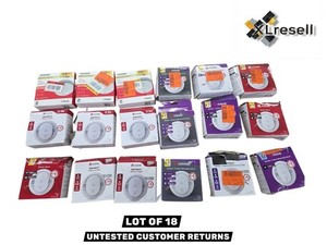 Lot of 18 Mixed Smoke Detectors – Untested – Customer Returns – Various Brands