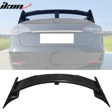 Fits 17-25 Tesla Model 3 GT Style Rear Trunk Spoiler Wing Carbon Fiber Print ABS