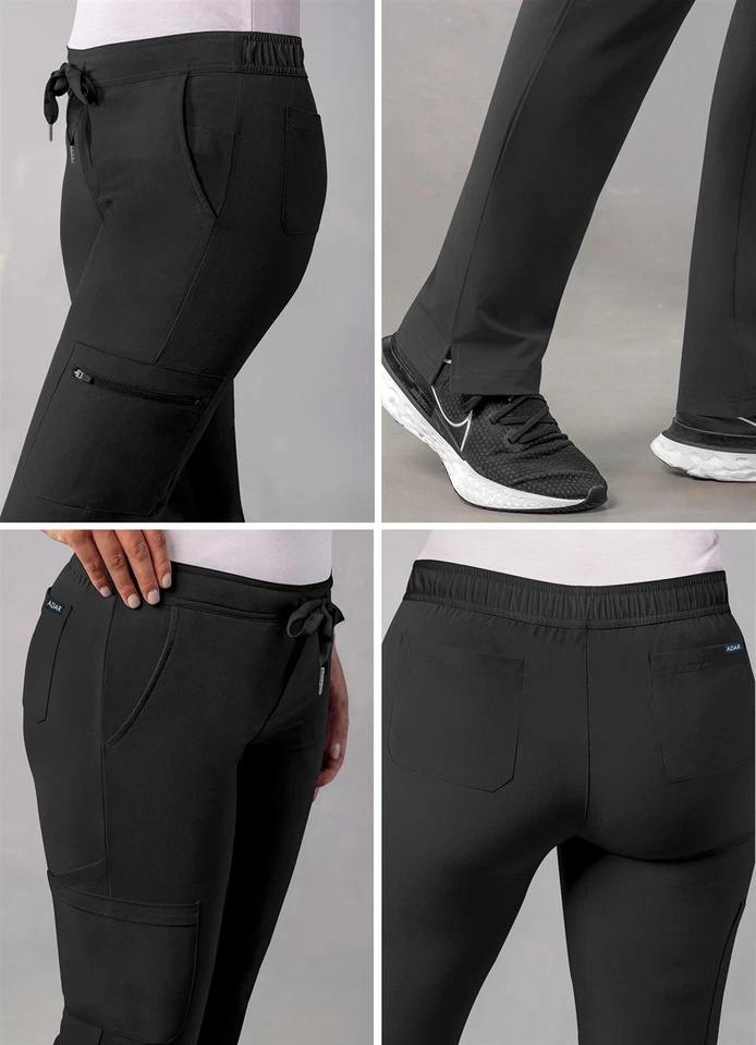 Pantalones Médicos Adar Addition para Mujer - Pierna Ajustada Carga Cordón Foto 4 de 4