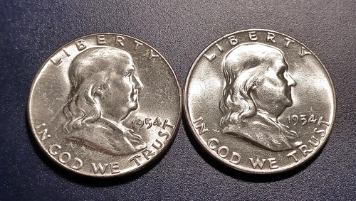 Choice BU 1954-P & 1954-D Franklin Half Dollars
