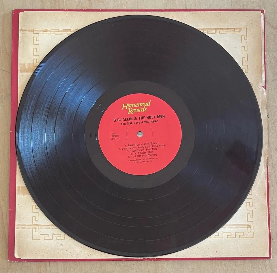GG ALLIN & THE HOLY MEN You Give Love a Bad Name (1987) Homestead Vinyl LP Punk Foto 3 de 4