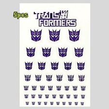 5x Mecha Logo Stickers UV Rub On Emblem Decal For Robot Custom Action Figures