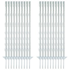 Electra Kunststoffpfahl 105 cm mit Doppeltritt - wei&szlig; - 20 St&uuml;ck Weidezaunpf&auml;hle