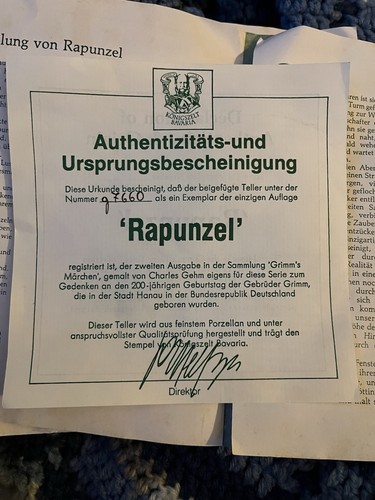 Rapunzel von Charles Germ Signed Certificate Of Authenticity 210 - Picture 6 of 6