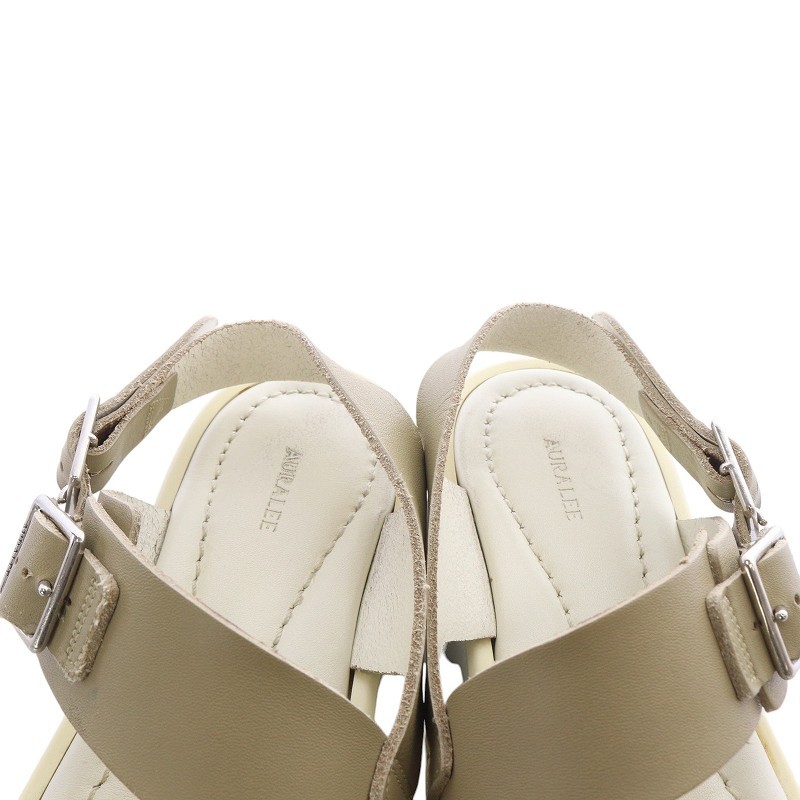 靴 AURALEE LEATHER BELT SANDALS AURALEE Black Leather Belt Flip Flops Auralee