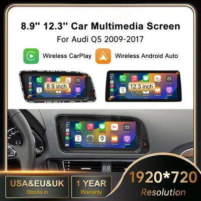 12.3'' Wireless CarPlay Multimedia Screen Android Auto for Audi Q5 2009-2017