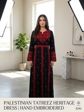 Traditional Palestinian Tatreez Dress Hand Embroidered Thobe