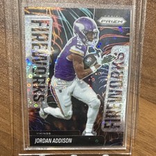 Panini Prizm Jordan Addison Fireworks Disco No Huddle #8 Minnesota Vikings 2025