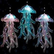 3 Pcs Jellyfish Lamp Colorful Jelly Fish Light Hanging Jellyfish Decorations ...
