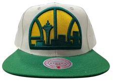 Mitchell & Ness Crm/Grn NBA Seattle Supersonics Natural XL HWC Snapback - OSFA