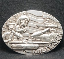 WJ01106 VINTAGE 1970s  MILITARY  ARMED FORCES COMMEMORATIVE MENS BELT BUCKLE