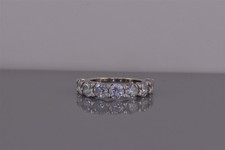 Sterling Silver 5mm Round Cubic Zirconia Accented Band Ring 925 Sz: 7