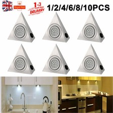 1/2/4/6/8/10x LED Triangle Light Kitchen Under Cabinet Cupboard Closet Spotlight