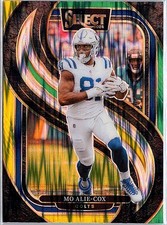 2024 Panini Select #184 Mo Alie-Cox Green & Yellow Prizm Shock