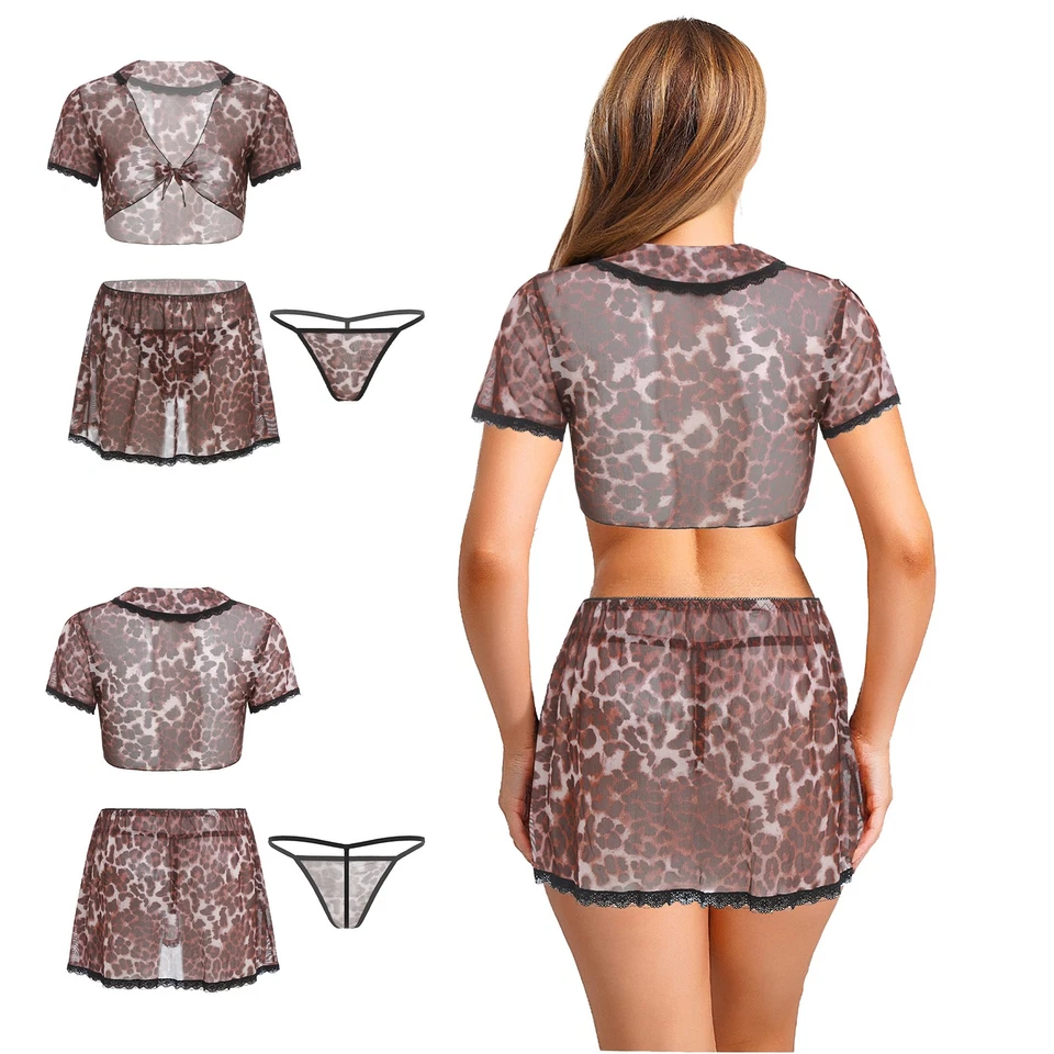 Mujeres Mangas Cortas Prendas para el torso con Falda Piezas Anime Lencería Traje de Baño  Foto 2 de 4