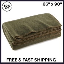 Coperta Lana Oliva Extra-Large 66" x 90" - Calore per Campeggio ed Emergenze